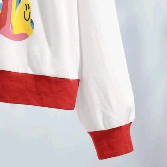 Contrast Trim Floral Print Pullover - Picture 4 of 6